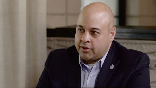 Khan downplays aggressive style while still making his mark as GM taken in Orlando, Fla. (NFL ANNUAL MEETING). Photo by STEELERS.COM
